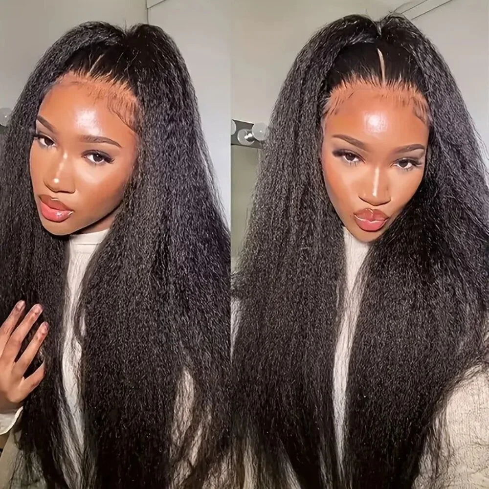 Elegant Synthetic ~24-26inch Long Kinky Straight Wig